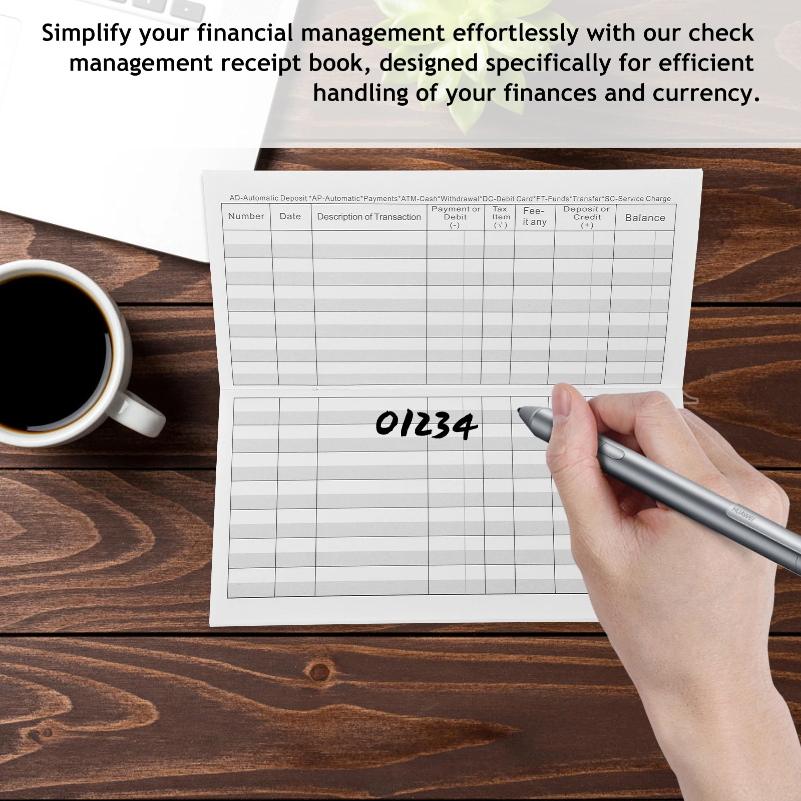 تحقق من سجل تسجيل كتاب التوازن، سجل المعلقات المالية، منظم دفتر الملاحظات الشخصي #2