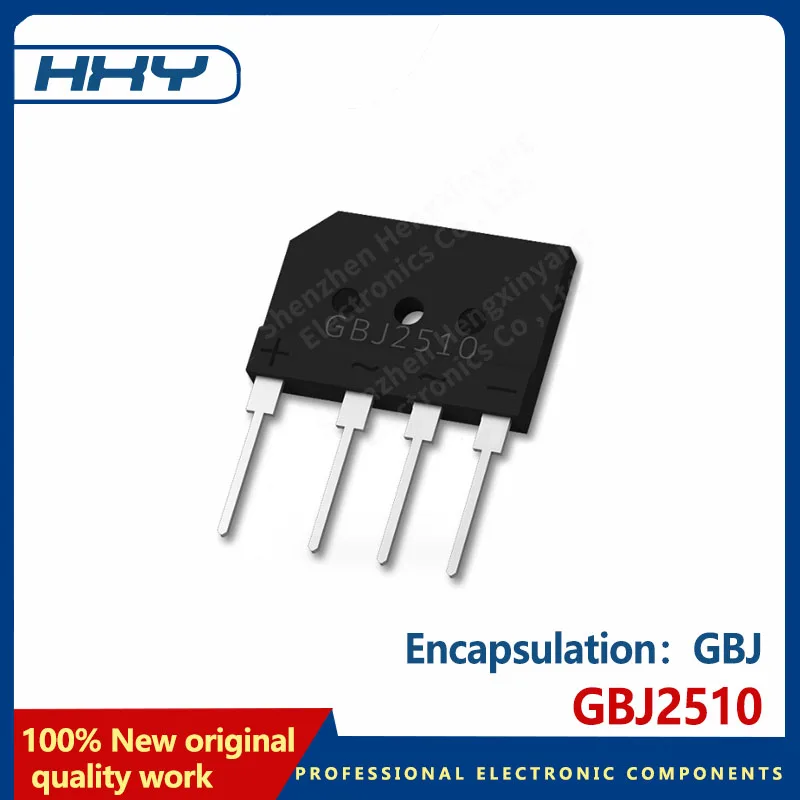 10PCS GBJ2510 rectifier GBJ package 25A1000V rectifier bridge stack