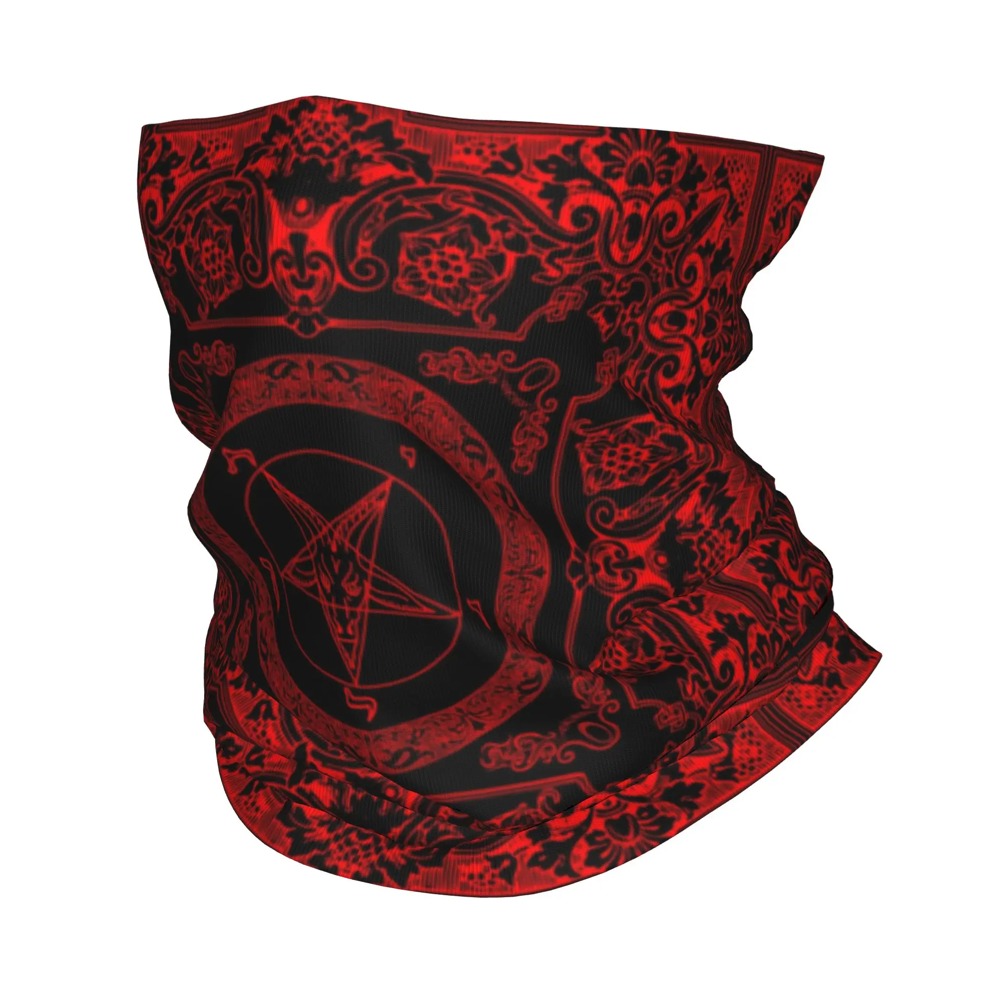 Benutzerdefinierte The Sabbatic Goat Baphomet Halsmanschette Damen Herren UV Gesichtsschutz Winter Satanic Okkult Pentagramm Bandana Schal für Ski