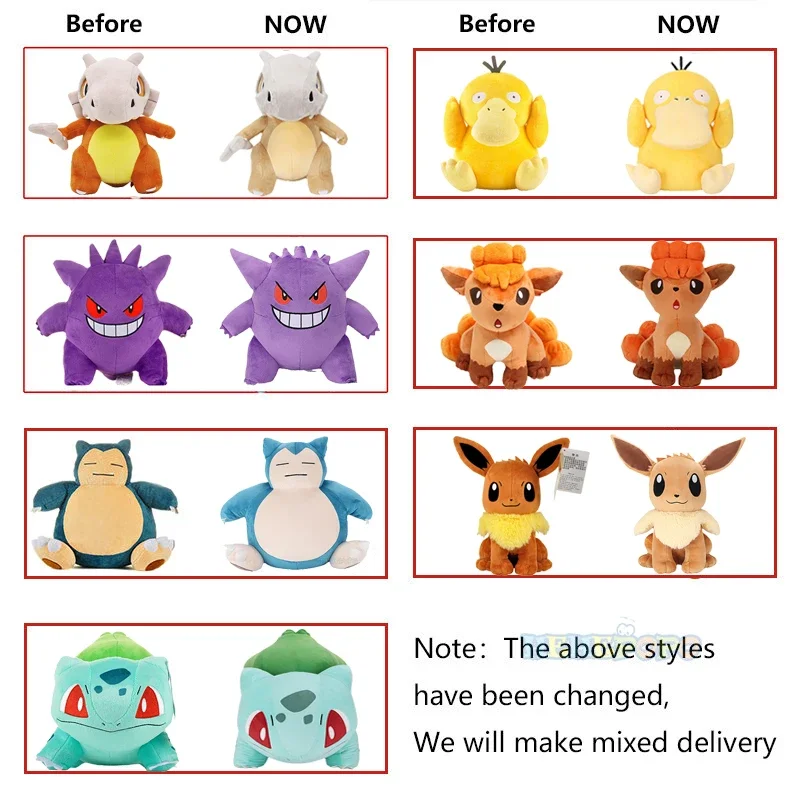 Peluche de Pokémon de 40 estilos para niños, Charmander, Squirtle, Pikachu, Bulbasaur, Anime