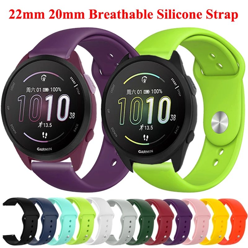 18mm 20mm 22mm Silikonband für Garmin Venu 3 2/3S 2S/Garmin Forerunner 970 570 265 255 745 965 645 Armband Vivoactive 6 5 4 3