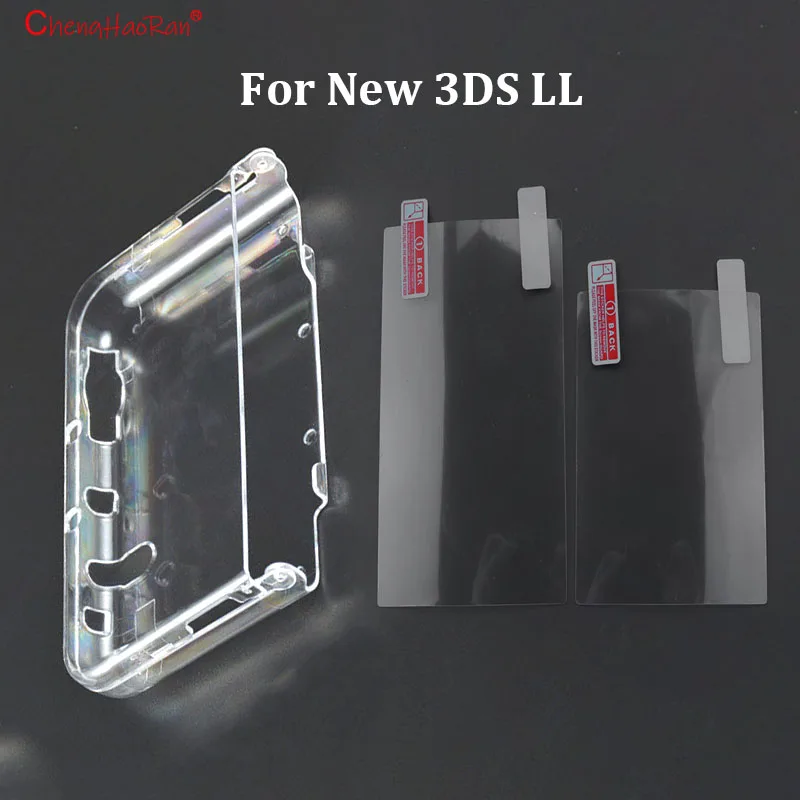 1PC Klar Kristall Schutzhülle Abdeckung Hard Shell Haut für Neue 3DS XL LL + Anti Staub Film Für NS 3DS Screen Protector – Detail 3