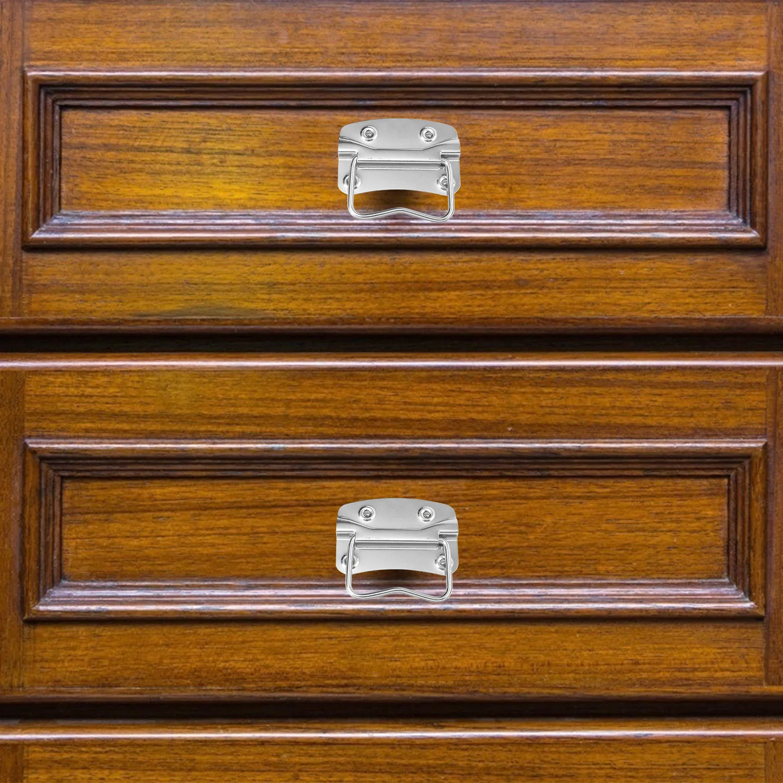 

2Pcs Stainless Steel Pull Handle for Toolbox Cabinet Drawer Folding Handle Heavy Duty Metal Ring Knob for Storage Case Wood Box