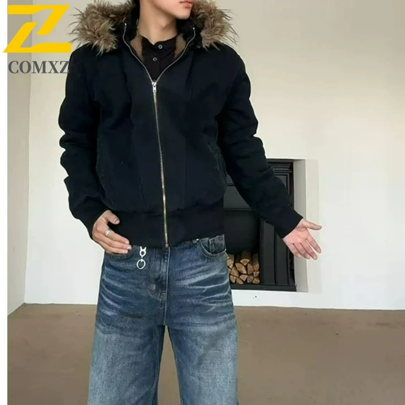 

COMXZ красивая куртка в японском стиле с капюшоном высокого качества зимняя флисовая куртка для кемпинга утолщенные ветрозащитные мужские зимние куртки