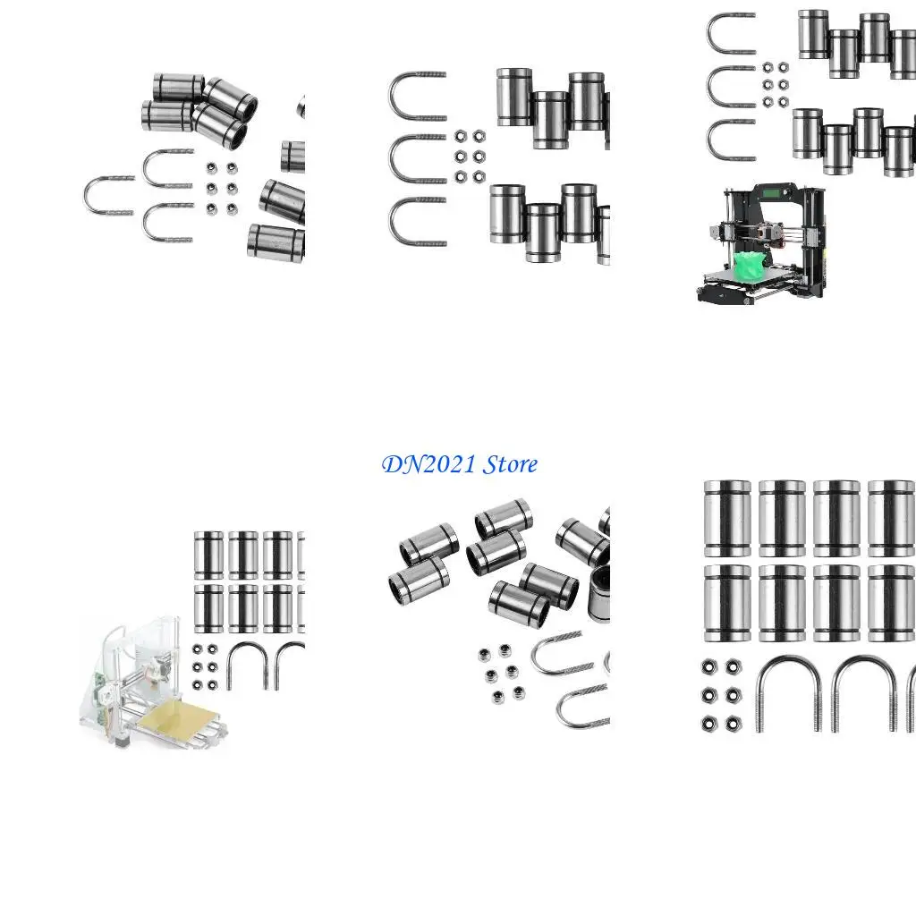 

F3KE PACK 10 LM8UU Линейные подшипники для 3D-принтера Prusai3 с прокладками U-Bolts