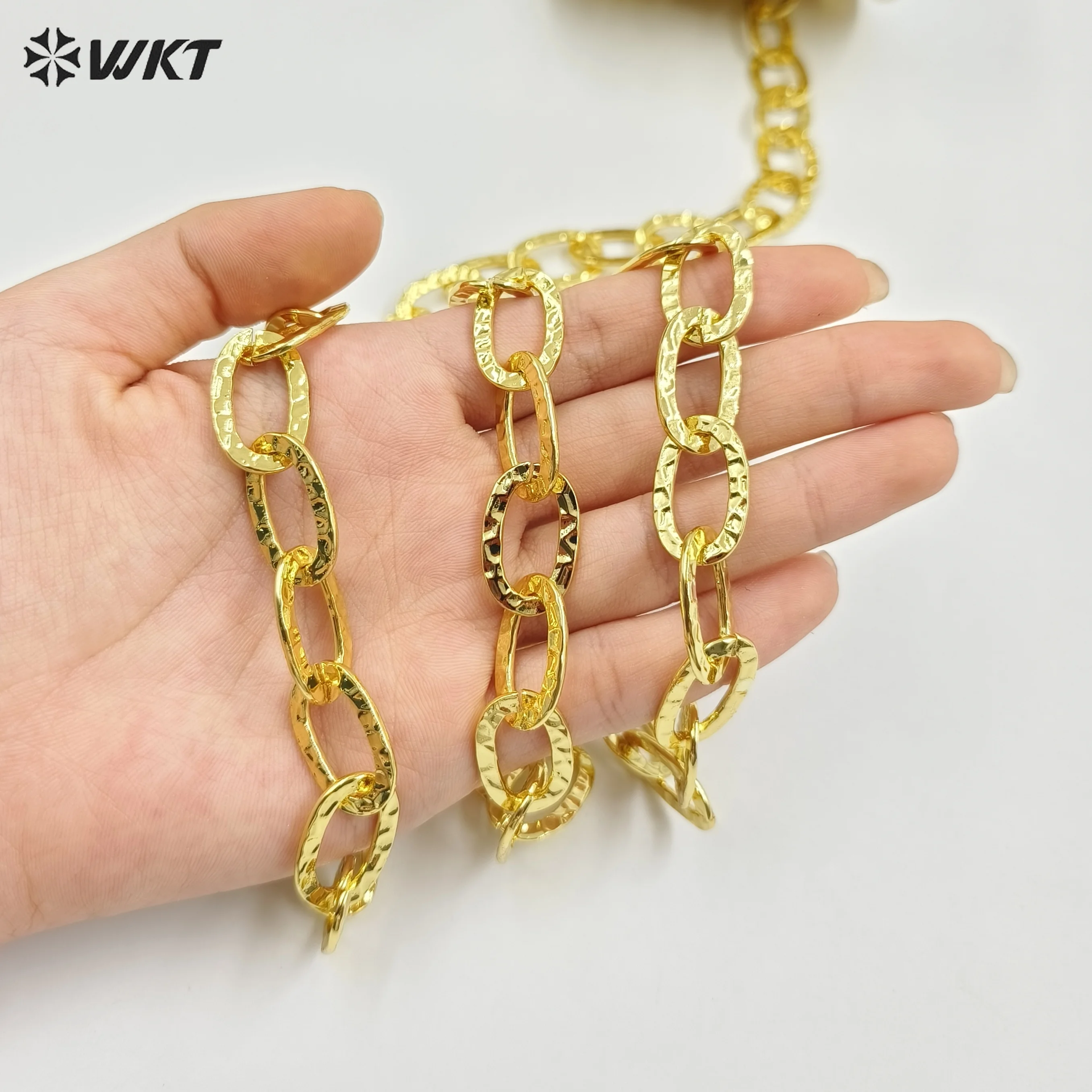 WT-BC228 Brass Hammer roll mix and match oval cross chain stylish personality locomotive clothing chain