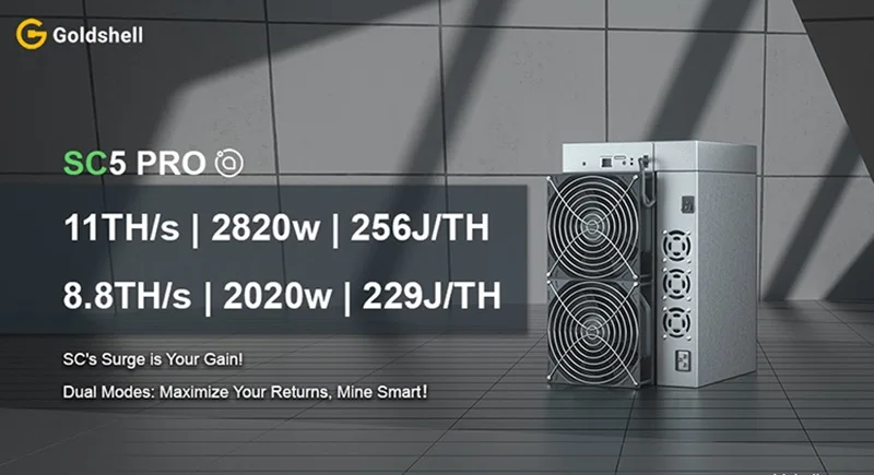 New Goldshell SC5 Pro 11TH/s 2820W Siacoin Miner SC Miner Blake2B-Sia algorithm Goldshell Sia Mining Machine Rig Siacoin Server