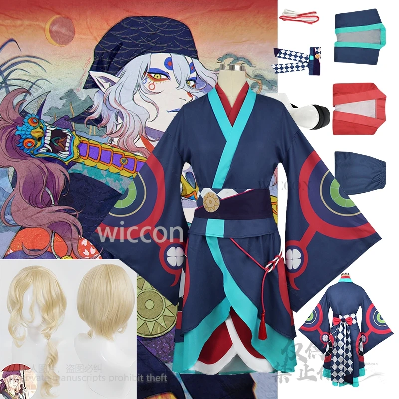 

Anime Mononoke Medicine Seller Cosplay Costume Kusuriuri Kimono Wigs Outfits Female Halloween Carnival Party Japanese Customized