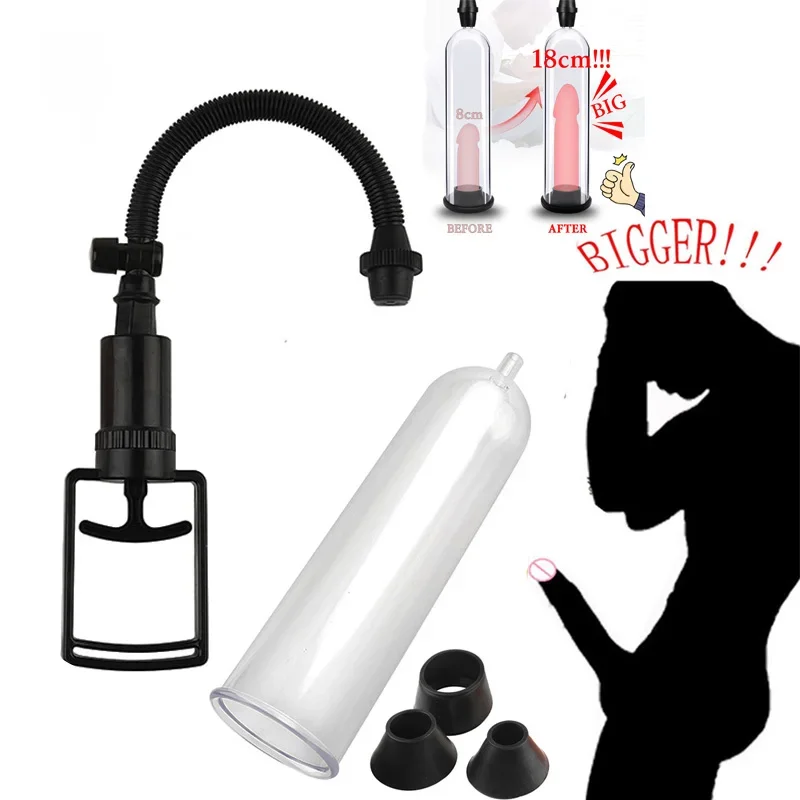 Manual Penis Pump Vacuum Cock Enlarger Sex Toys Vacuum Pump Male Masturbation Pene Extender Trainer Adults Cock Pump for Man