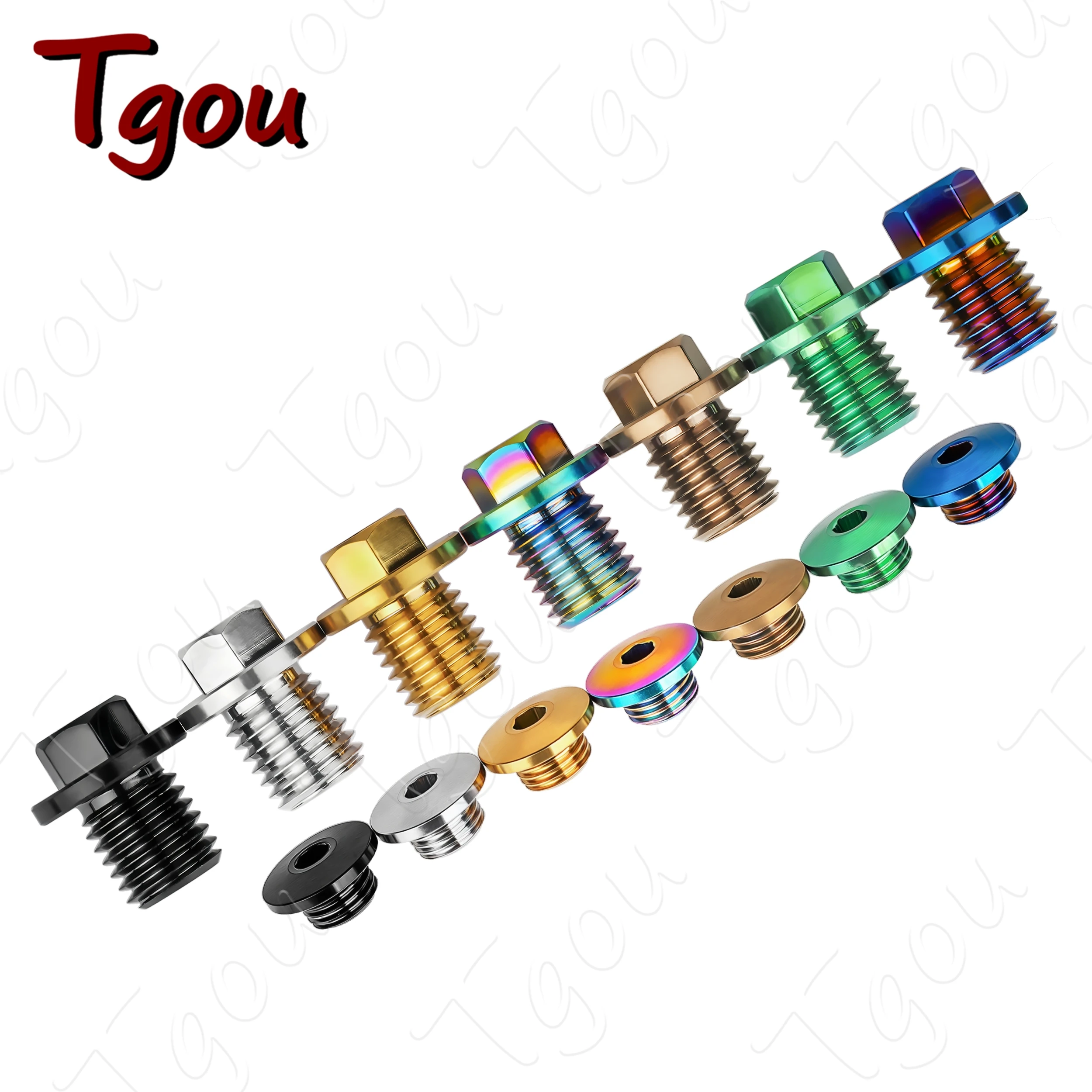 Tgou سبائك التيتانيوم تنزف بولت خرطوم قفل الترباس الطريق دراجة تزييت ميناء المسمار خرطوم قفل المسمار (متوافق مع Shimano)