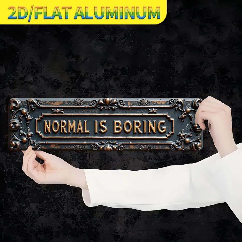 2D Flat, 1pc 2D Flat Home Decoration Aluminum Wall Retro Art Signage, 