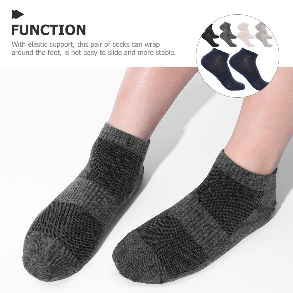 5 أزواج من جوارب الكاحل المريحة للرجال، جوارب جري شبكية قابلة للتنفس للأنشطة الرياضية الخارجية، أساور مرنة ناعمة #6