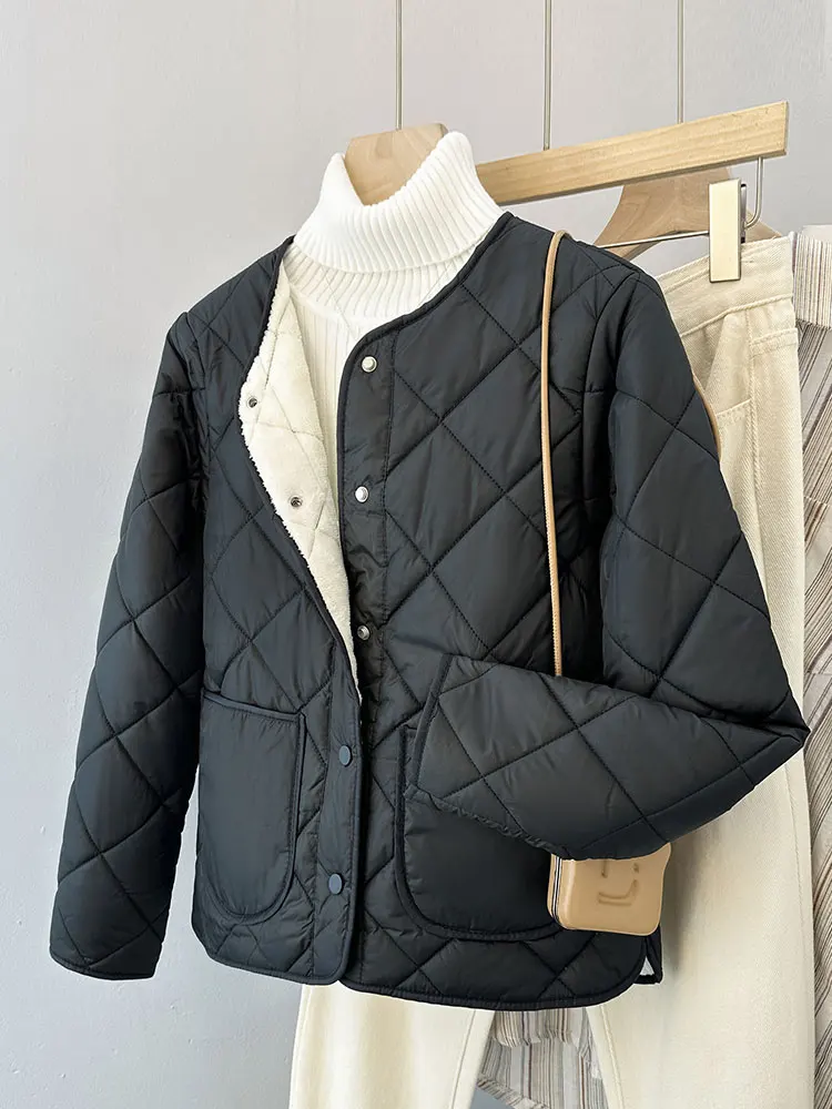 

Thiened Fce Lined Cotton Jaet Women's Doctor Nurse Overtime Work orm Warm Inner Matched Cotton Coat Mom Home Cotto...