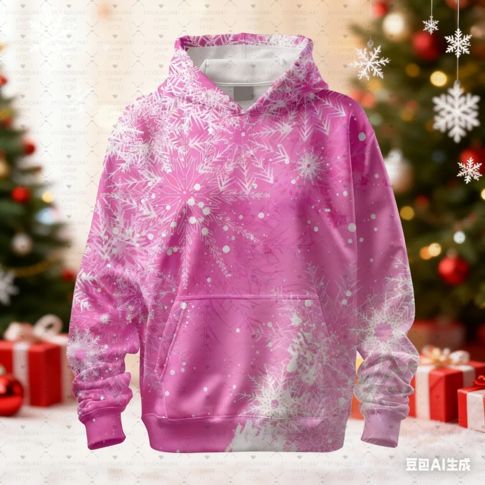 2025 女性、冬クリスマス白い雪の結晶パーカー女性フード付きアウトドアオールマッチパーカー女性女の子女性トップス女性服