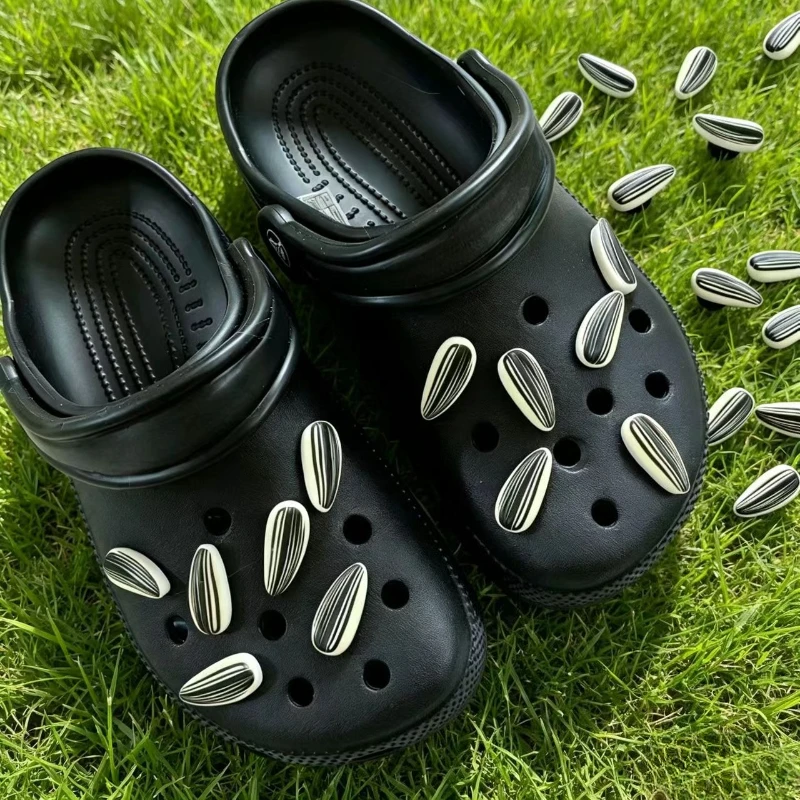 Hot Sales Fashion Shoe Charms for Simulated Melon Seeds Clogs Shoe Buckle Cute Shoe Accessories Decoration for Girls Gift