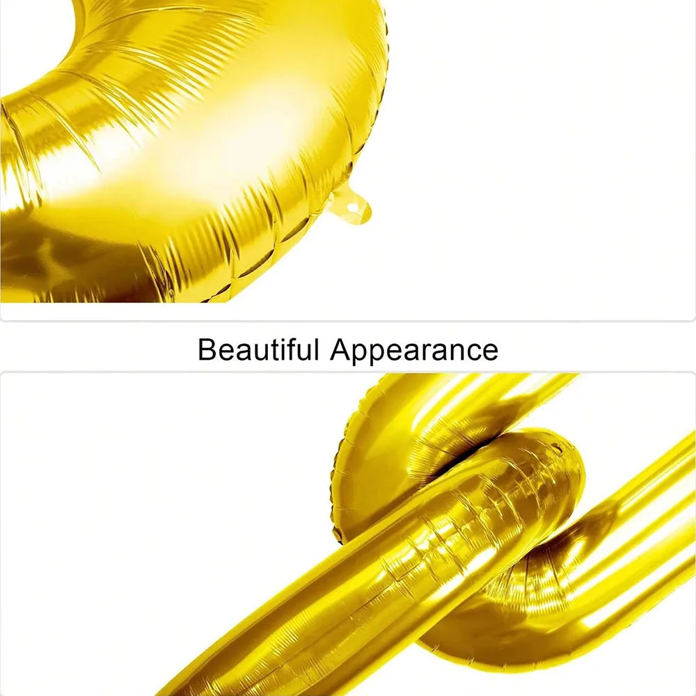 24/18/10 Chain Balloon 16 inch Foil Balloon Hip Hop Party Decor Hip Hop Theme Birthday Graduation Wedding Arch Supplies (Gold)