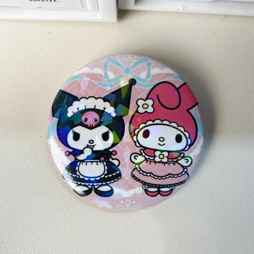 Simpatico distintivo del fumetto Sanrio Anime Cinnamoroll Kuromi Melody Hello Kitty Spilla Moda Zaino Decorazione Accessori Regali