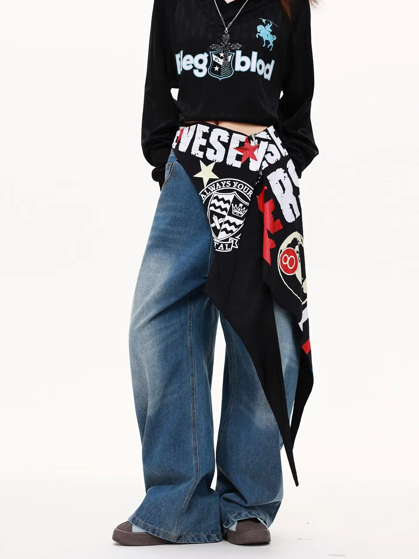 Women's Jeans Y2K Streetwear Cargo Pants Women Summer High Waist Loose Wide Leg Pants American Hip Hop Baggy Casual Trousers New