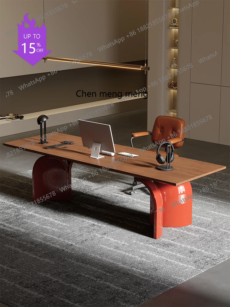 

X188 Modern Minimalist Solid Wood Bedroom Long Computer Desk Boss Office Desk Design New Model