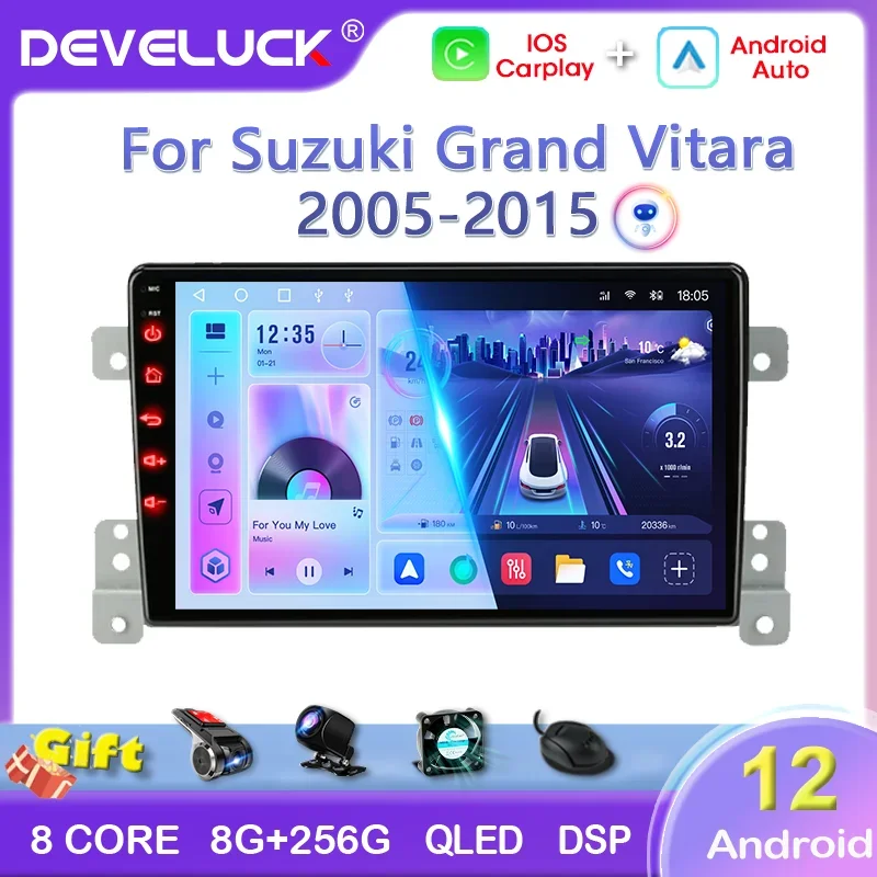 2 Din Android 12 Car Radio For Suzuki Grand Vitara 3 2005-2012 2013 2014 2015 Stereo Multimedia Video Player Navigaion Carplay