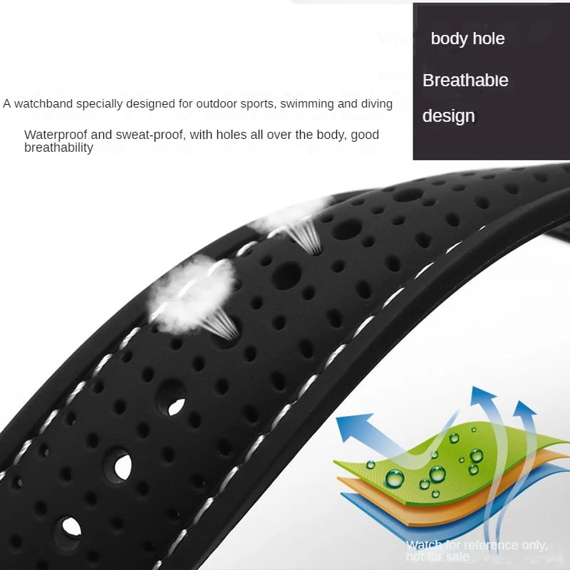 Correa de reloj de silicona suave para Huawei GT Mido, pulsera de reloj transpirable de 20mm, 22mm y 24mm para hombre