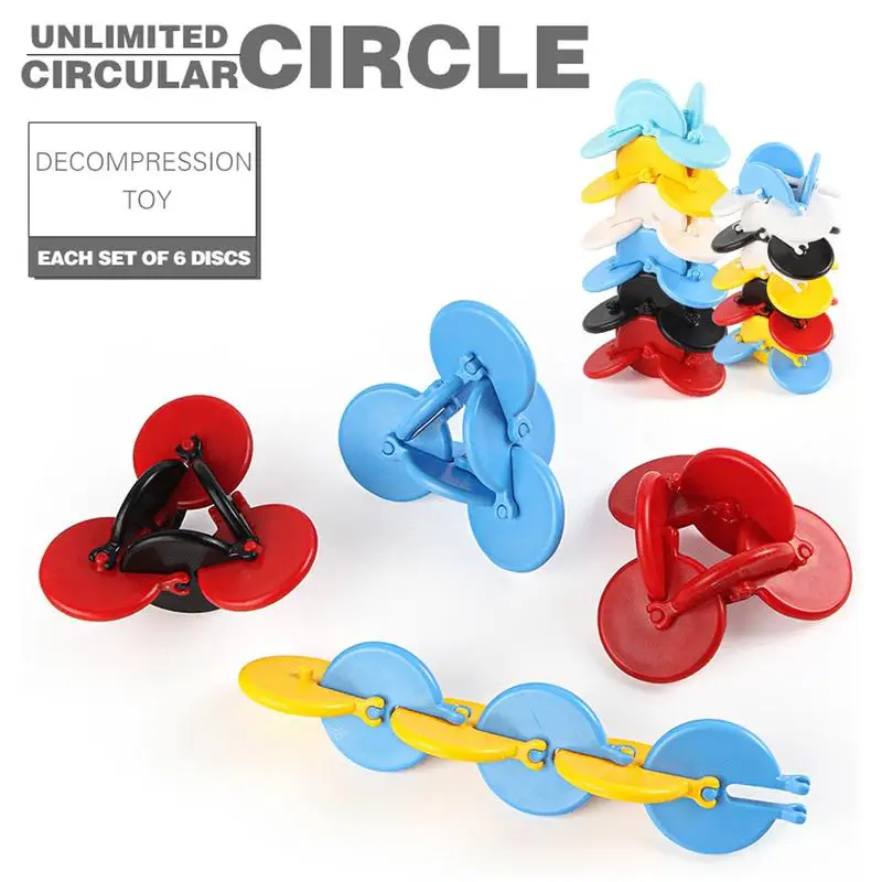 Anti-Stress 3D Hand Spinners para adultos e crianças, Fidgets de giro cinético, brinquedos infinitos, FlipTwisting Circle, Stress Relief