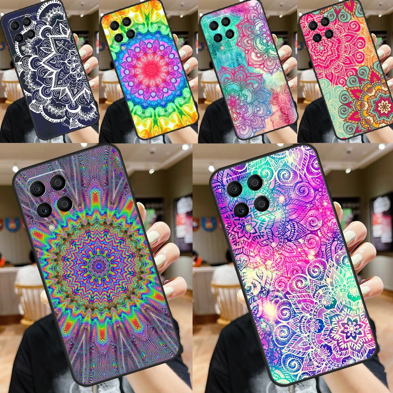 Trippy Tie Dye Floral Mandala For Samsung Galaxy M13 M23 M33 M53 M30s M31s M32 M52 M12 M55 M15 M20 M21 M51 M34 M54 Case