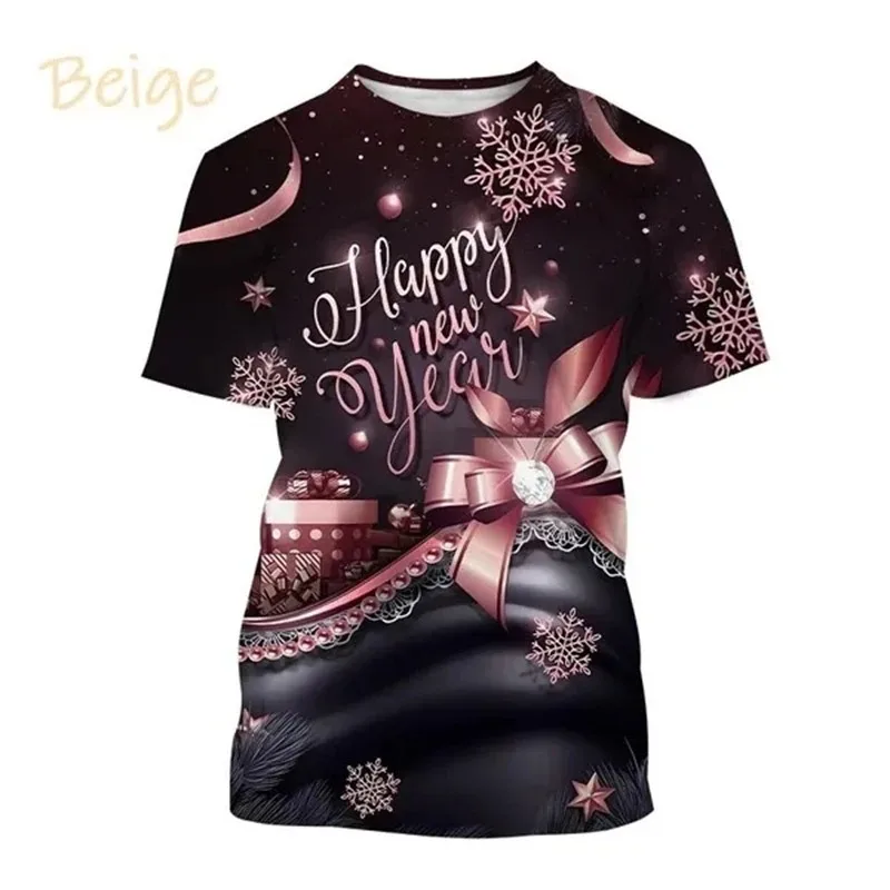 

Happy New Year 2024! New Men's And Women's 3D Printed T-Shirt Short Sleeve Fashion Casual Christmas Cool T Shirt Unisex Tops Tee