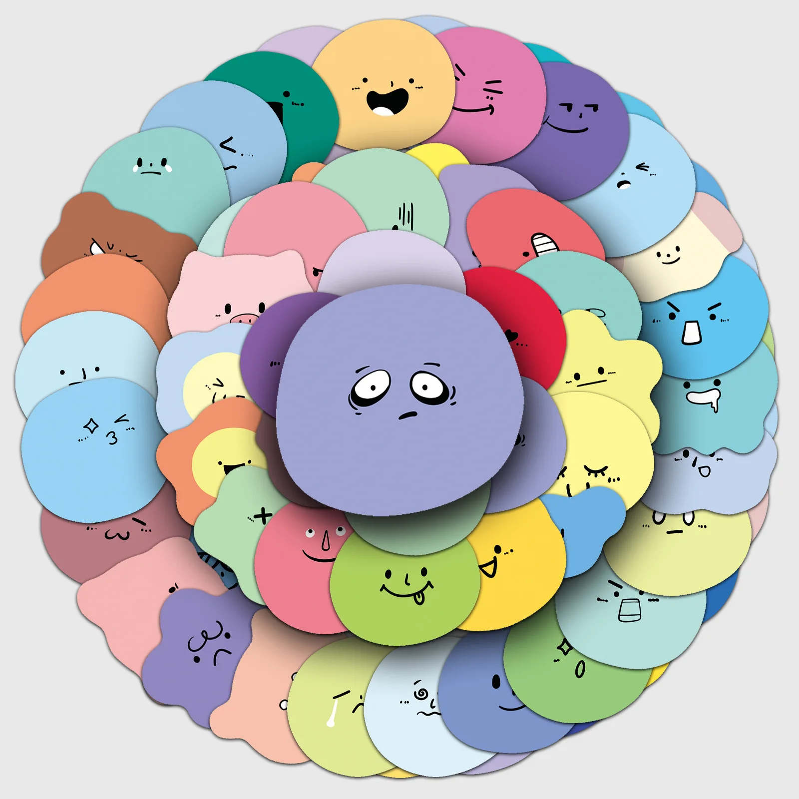 

65 round hand account small emoji stickers, simple strokes, cute emoji packs, waterproof decoration, Guka insulated cup stickers