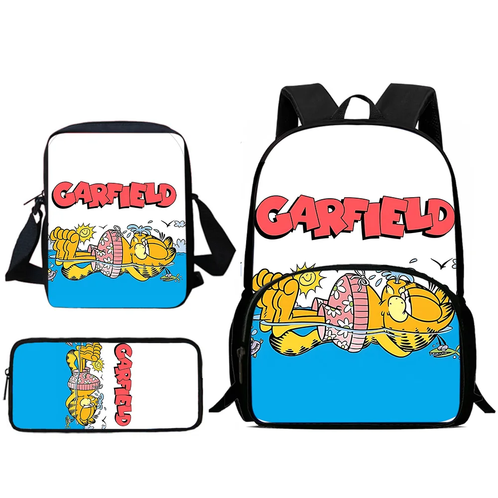 3 Stück Set süß für G-Garfields Kinder rucksäcke Umhängetasche Feder mäppchen Schüler große Kapazität Schult aschen für Jungen Mädchen bestes Geschenk