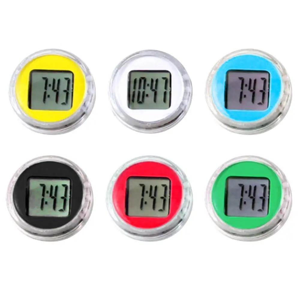 Waterproof Mini Motorcycle Bike Sticky Digital Display Clock Watch Electronic Handlebar Mount Watch Auto Car Interior Accessory