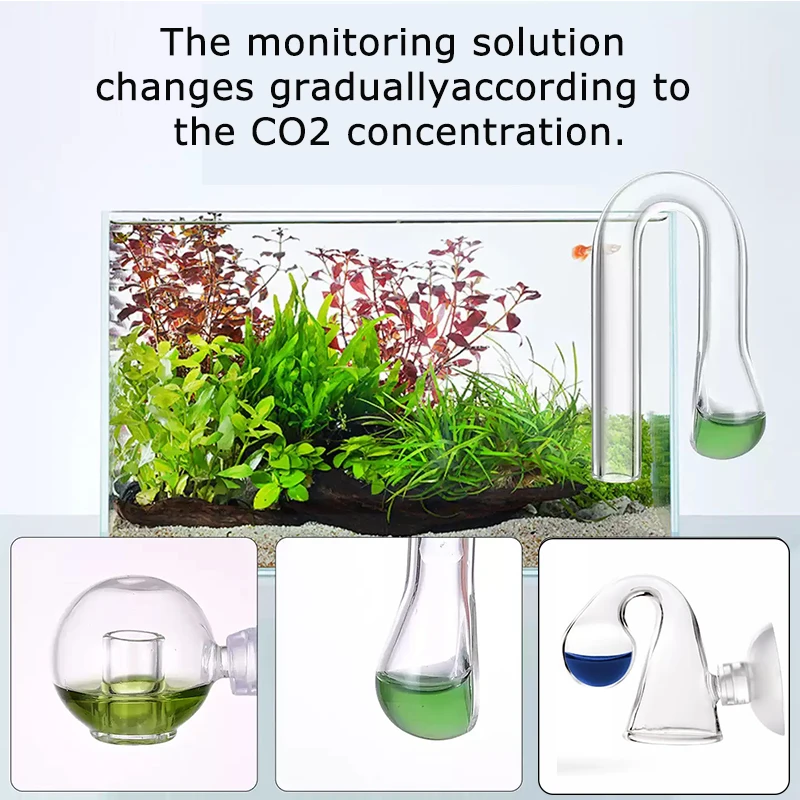 Aquarium DIY Glass CO2 Indicator Drop Checker Kit, 15ml Solution Liquid Tester Monitor for Fish Tank Plants Grass CO2 System