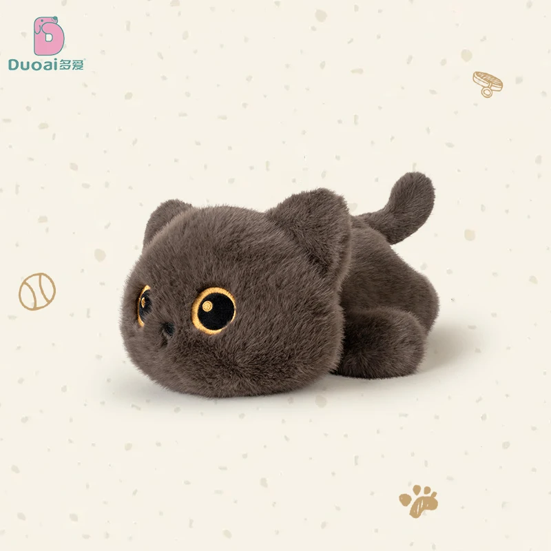 Cute Soft Cat Plush Toy Animals Keychain Cartoon Black Cat Pillow Siamese Kitten Lovely Stuffed Cat Toy Birthyday Girl Boy Gift