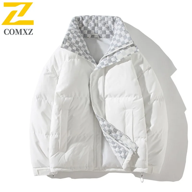 COMXZ الرجال وسادة مبطنة خفيفة الوزن يندبروف في الهواء الطلق التزلج ركوب الدراجات السفر القطن وسادة مبطنة 2025 ثلجي الحد الأدنى باركر معطف