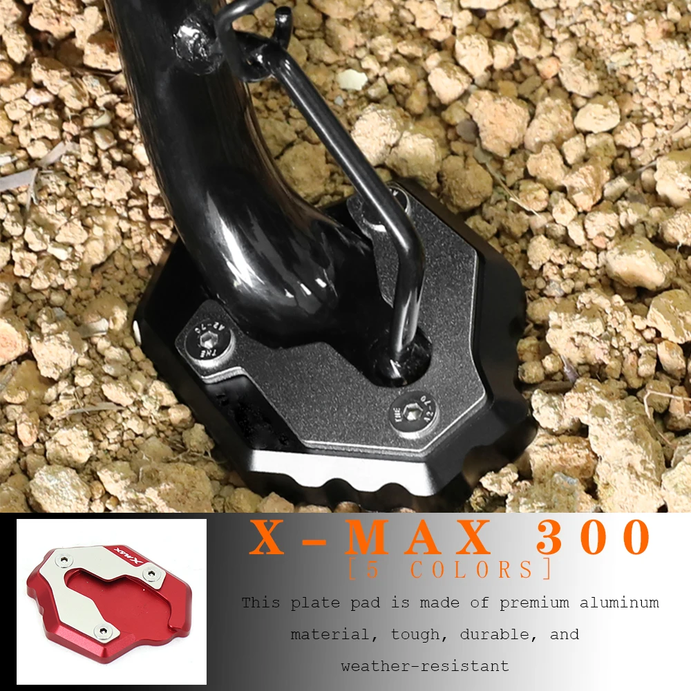 For YAMAHA XMAX 300 xmax 300 2021 2022 2023 CNC Kickstand Motorcycle Accessories Side Stand Extension Plate Foot Pad