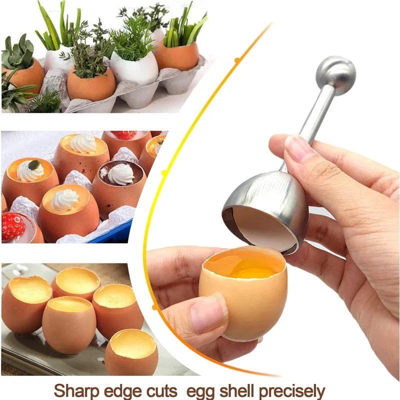 Stainless Steel Egg Cracker Topper Eggshell Cutter Egg Cracker Opener Shell Separator Remover Egg Cutting Tools Kitchen Tools