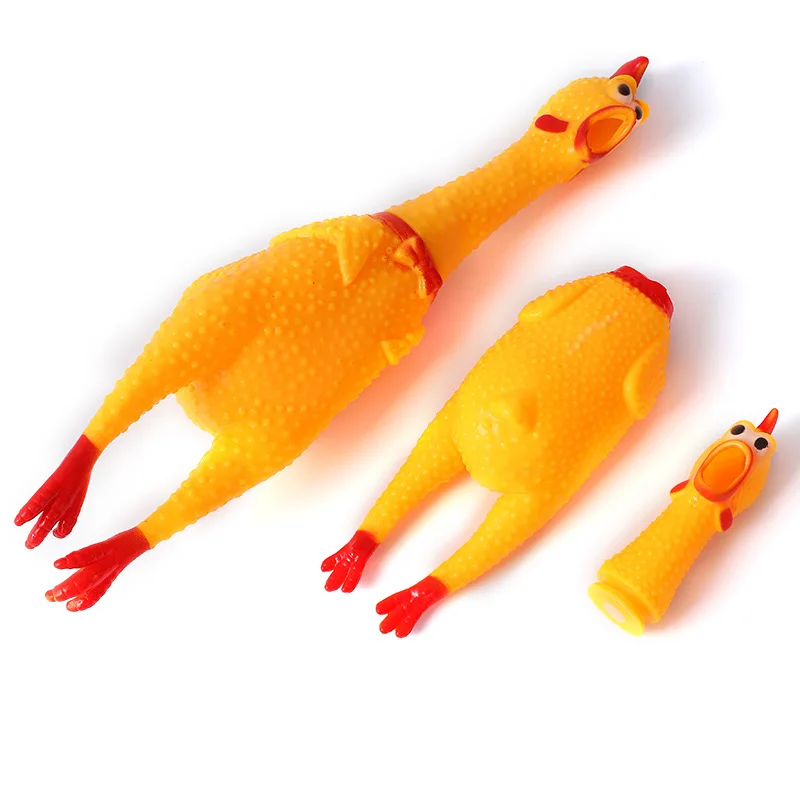 Funny Screaming Chicken Pet Dog Toys Releasing Chicken Durable Dog Chew Toys Tough Squeaky Dog Grinding Teeth Toys