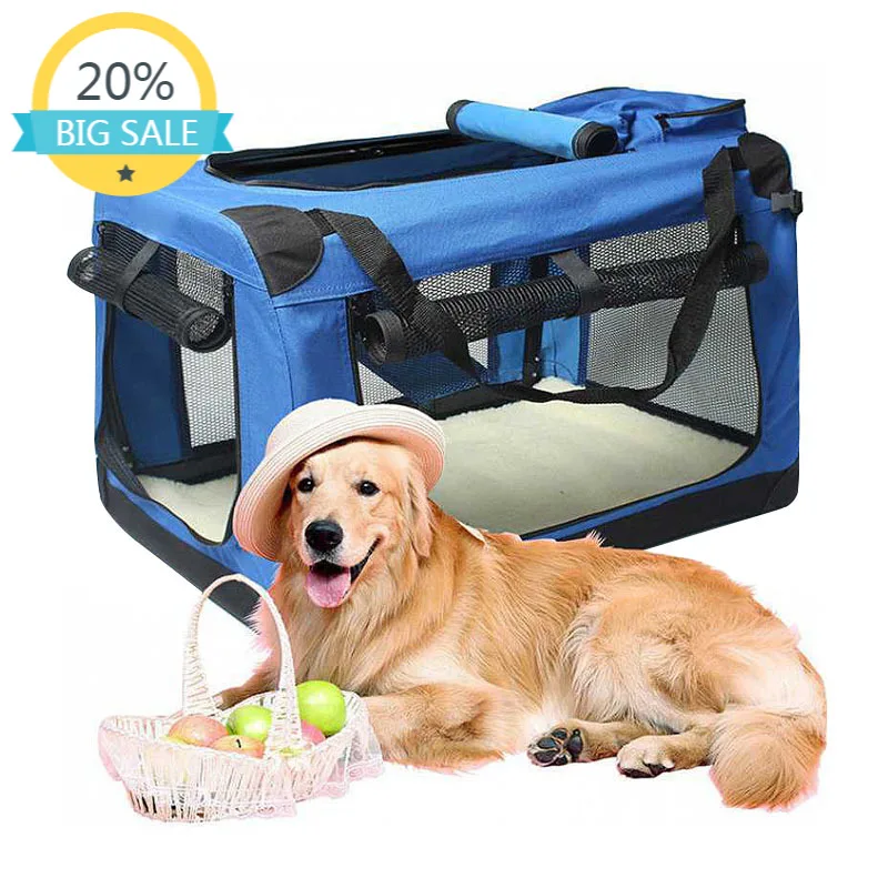 Oxford Fabric Folding Soft Large Pet Crate For Dogs Cats Indoor Outdoor Travel Use