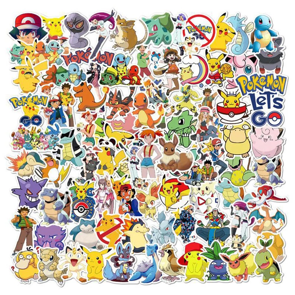 10/30/50/100pcs Japan Classic Anime Pokemon Stickers Kid Cartoon Graffiti Decals Toy DIY Suitcase Laptop Fridge Cool PVC Sticker