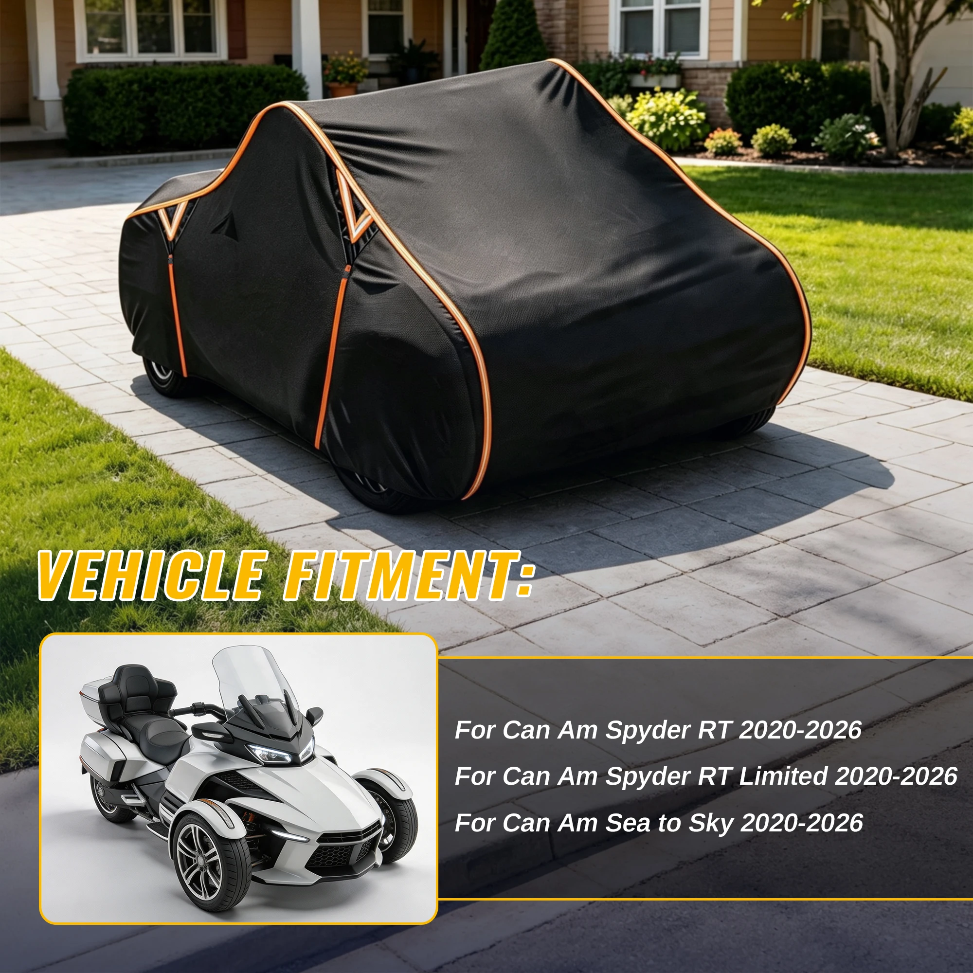 UXCELL Full Cover Waterproof for Can-Am Spyder RT/RT Limited 2020-2024 Sun Protection