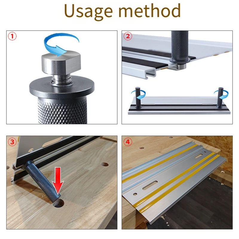 Panduan aluminium Aloi rel rel rel Workbench Peg penjepit bangku rem lubang anjing meja kayu batas Workbench