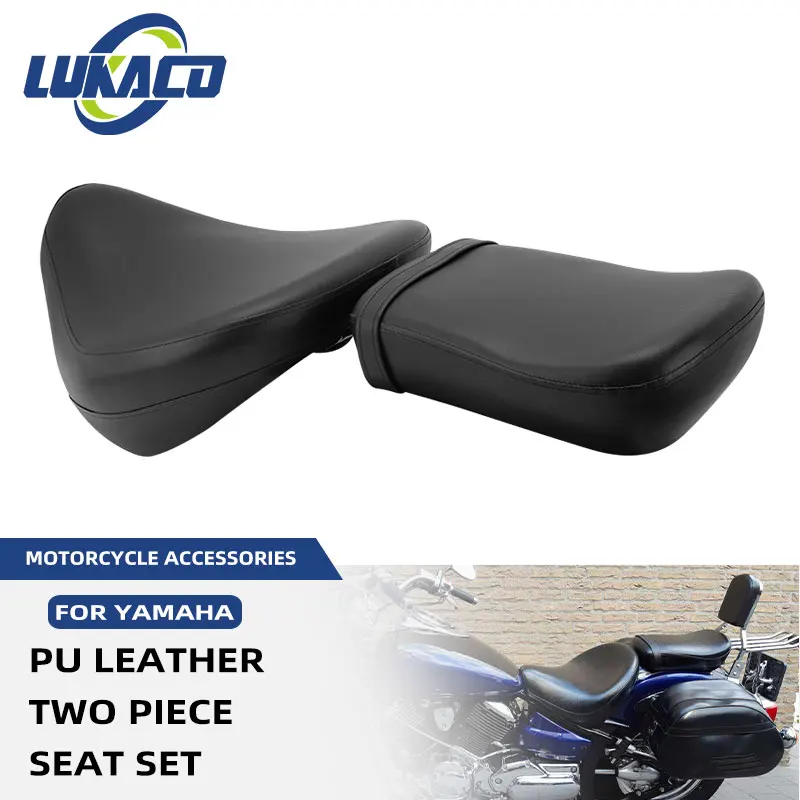 Asiento delantero para conductor y asiento trasero para pasajero de motocicleta, cojín para Yamaha V Star 1100 XVS1100 Classic Custom 1999-2011