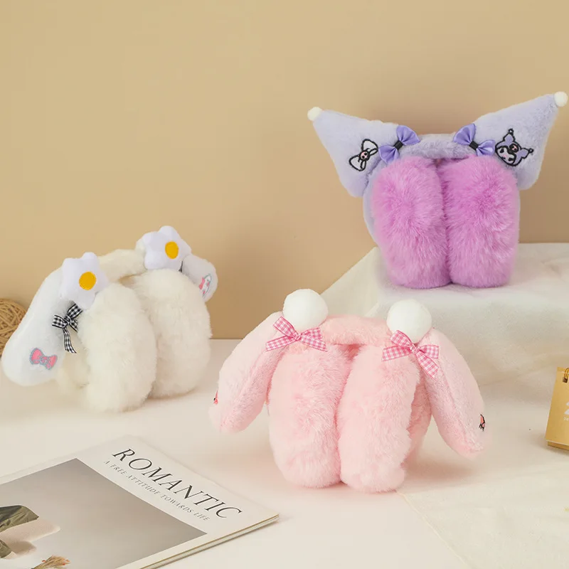 

Winter Children For Hellokitty Kuromi Plush Earmuff Cartoon My Melody Windproof Keep Warm Cold Proof Earmuff Gift for Girl