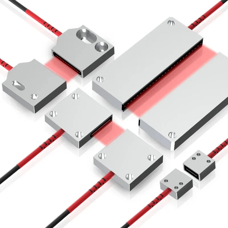 Array Fiber Optic Sensor 12-24V DC Through-beam Matrix Photoelectric Switch with Fiber Probe Amplifier
