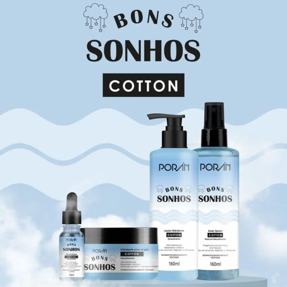 Kit Completo 4 itens Linha Bons Sonhos Cotton Porán