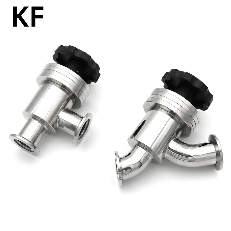 

304 Stainless Steel KF16 KF25 KF40 KF50 Sanitary L-type Y-type Manual High Vacuum Baffle Valve Vacuum Flapper Angle Valve