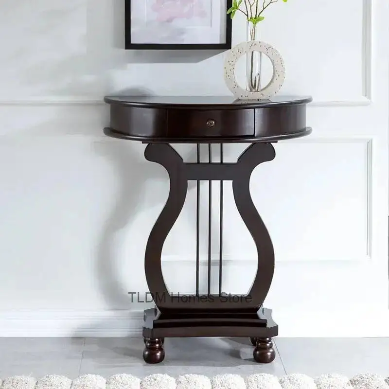 

for American Solid Wood Console Home Table Furniture Simple Entrance Door Aisle Storage Rack Entrance Wall Narrow Cabinet M