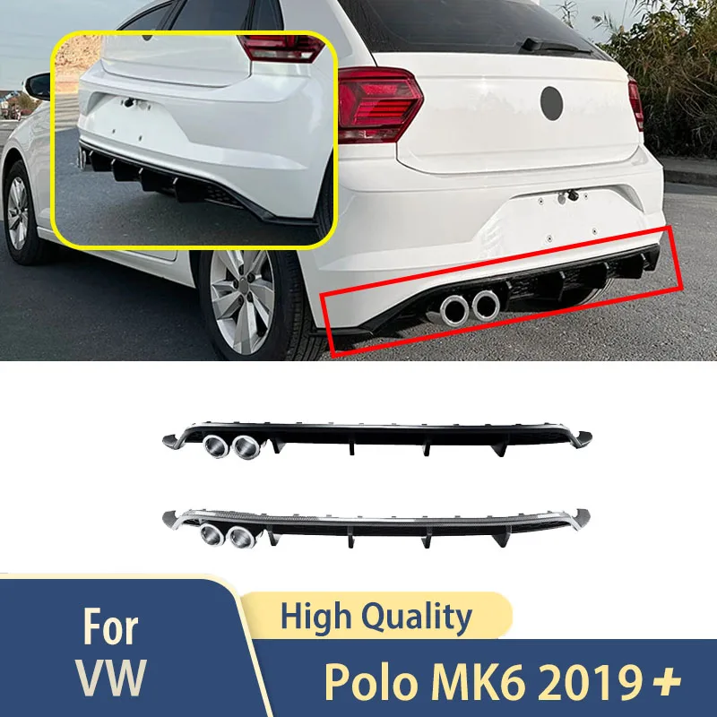 

Rear Bumper Lip Diffuser Accessories For VW Polo MK6 2019 2020 2021 2022 2023 2024 2025 Car Spoiler Splitter Exterior Body Kit