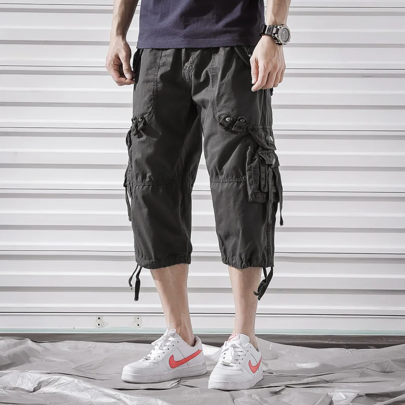 Casual Cropped Pants for Men\'s Workwear, Trendy Brand Casual Korean Shorts and Sports Pants