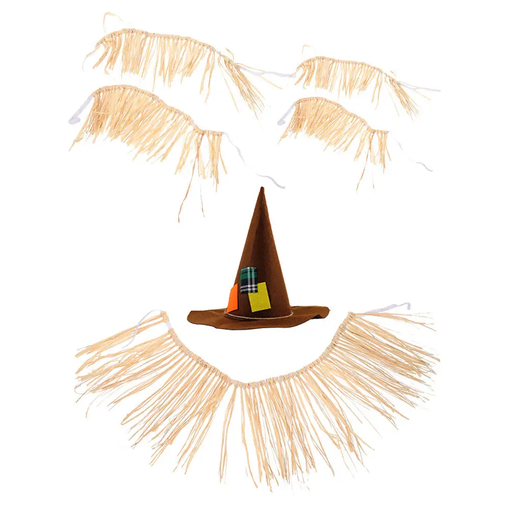 

Костюм для тропической вечеринки: юбка хула из рафии, шляпа ведьмы, декор для гавайского фестиваля луау, пляжной вечеринки (1 комплект)